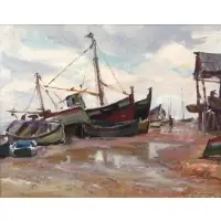 Setubal, Portugal by Emile Albert Gruppe, Oil on Canvas, sold Jun 2019