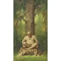 Charles Bosseron Chambers, Silenus, Oil on Board