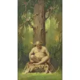 Charles Bosseron Chambers, Silenus, Oil on Board