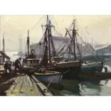 Mending the Nets by Emile Albert Gruppe, Oil on Board, sold Jun 2019