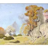 Frank DuMond, Study for 'Ledges, Oil on Board