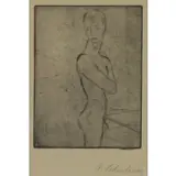 Wilhelm Lehmbruck, Junglings-Halback, Drypoint