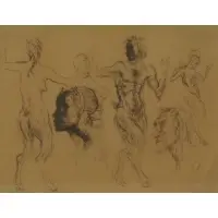 Satyrs by Augustus John, Pen and Ink, sold Jun 2019
