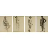 Egbert Cadmus, Untitled, Grouping of Four Pencil and Charcoal Drawings