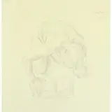 Paul Cadmus, Figure reading, Crayon on Paper
