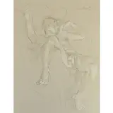 Paul Cadmus, Nude in Sleeping in Chair, Crayon on Paper
