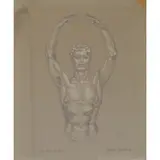 Paul Cadmus, Nude Male, Pen and Ink