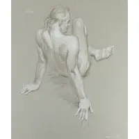 Nude Study by Paul Cadmus, Crayon on Paper, sold Jun 2019
