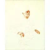 Robert Vickery, Clown in Chair, Pen and Ink