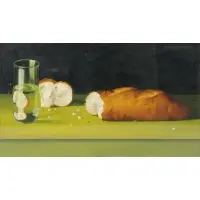 Charles Patterson, Still Life with Bread, Oil on Panel