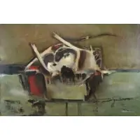 Raphael Colon Morales, Abstract Composition, Oil on Board