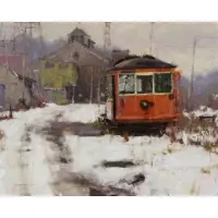 Trolly Car by Daniel Gerhartz, Oil on Canvas, sold Jun 2019