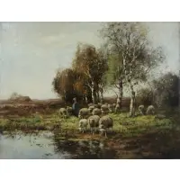 Cornelis Verschuur, Woman with Cattle, Oil on Canvas