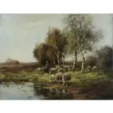 Cornelis Verschuur, Woman with Cattle, Oil on Canvas