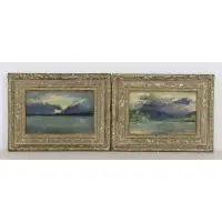 Leonard Moore Davis, Davidson's Glacier, Pair of oils on board
