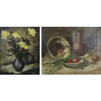 Untitled by Shmuel Ovadiahu, Lot of Two Oils on Canvas, sold May 2019