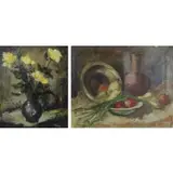 Shmuel Ovadiahu, Untitled, Lot of Two Oils on Canvas