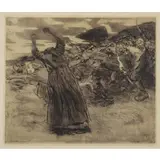 Losbruch by Käthe Kollwitz, 1921, Etching and aquatint, sold May 2019