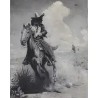 W. Herbert Dunton, Western Chase Scene, Oil on Canvas