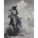 W. Herbert Dunton, Western Chase Scene, Oil on Canvas