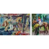 Fay Moore, Pouliche de 2 Ans at Claire Fontaine, Lot of Two Oils on Canvas