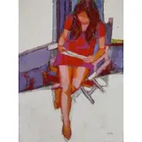 Roberto Moya, Woman Seated, Oil on Canvas