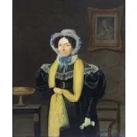 Charles Brias, Portrait of a Lady, Oil on Panel