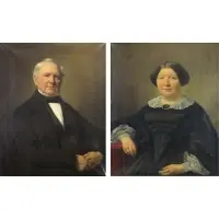 Jacob Spoel, Portraits, Pair of Oils on Canvas