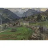 Giuseppe Grassis, Alpine Landscape, Oil on Canvas