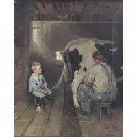 Victor C. Anderson, Barnyard Scene, Oil on Canvas