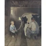 Victor C. Anderson, Barnyard Scene, Oil on Canvas