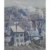 Edmund Franklin Ward, View of White Plains, NY, Oil on Board