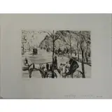 Lesser Ury, Allee im Tiergarten mit Kutsche im Vordergrund, Drypoint