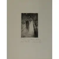 Lesser Ury, Leipzigerstraße im Regen, Etching