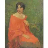 Alberto Carosi, Portrait of a Lady, Oil on Board