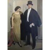 Oskar Brázda, Double Portrait, Oil on Canvas