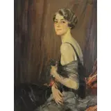 Edward Cucuel, Portrait of Mrs, Oil on Canvas