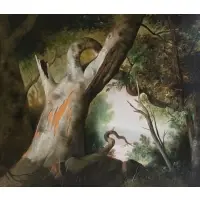 Comte Bernard de Claviere, Trees, Oil on Canvas