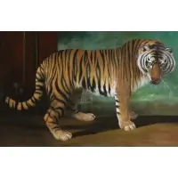 Comte Bernard de Claviere, Tiger, Oil on Canvas