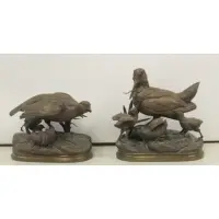 Alfred Dubucand, Untitled, 2 Signed Bronze Sculptures