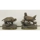 Alfred Dubucand, Untitled, 2 Signed Bronze Sculptures