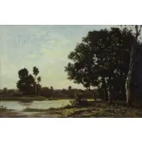The Ferry by Léon Richet, Oil on Canvas, sold Mar 2019