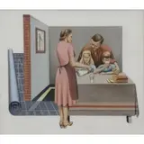 Abraham Joel Tobias, American Family, Casein on Masonite