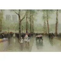 Parisian Streetscape by Andre Gisson, Oil on Canvas, sold Mar 2019