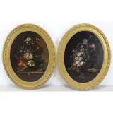 Samuel Seeberger, Floral Still Lifes, Pair of Oils on Panel
