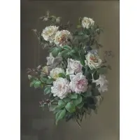 Raoul de Longpre, Floral Still Life, Watercolor/Gouache on Paper
