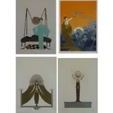 Erté, Pillow Swing, Lot of Four Serigraphs