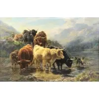 William Watson, Highland Cattle, Oil on Canvas