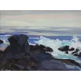Peter Bela Mayer, Monhegan, Oil on Board