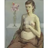Moses Soyer, Jeanne Pregnant, Oil on Linen